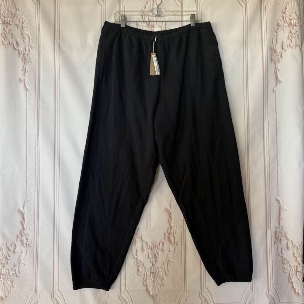 Skims Cotton Fleece Classic Jogger Sweatpants Onyx Black Size XL NWT